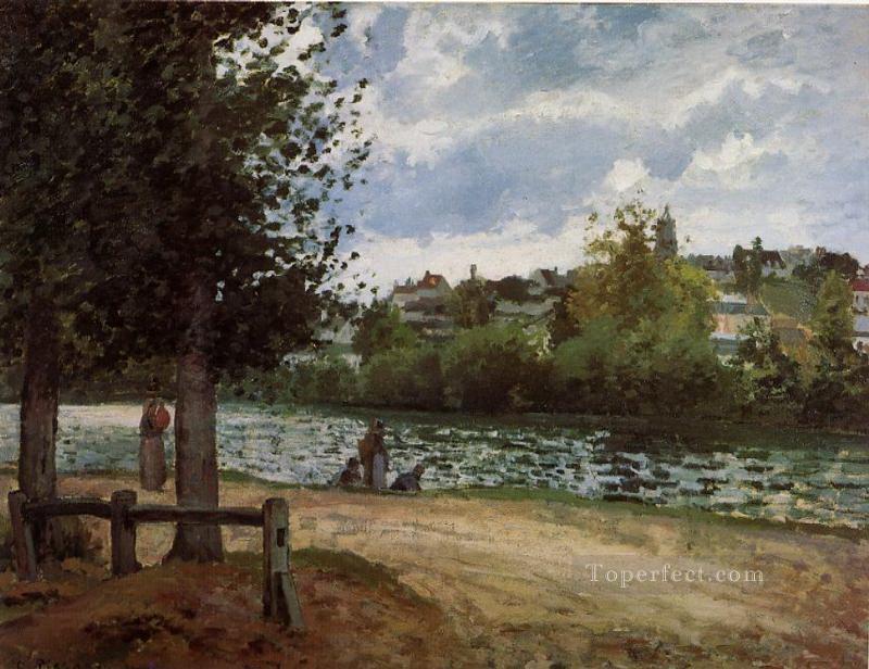 the banks of the oise at pontoise 1870 Camille Pissarro Oil Paintings